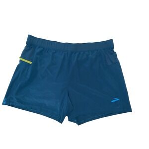 Brooks Running Shorts Teal‎ Blue  XX Large Athletic Gym Workout Performance
